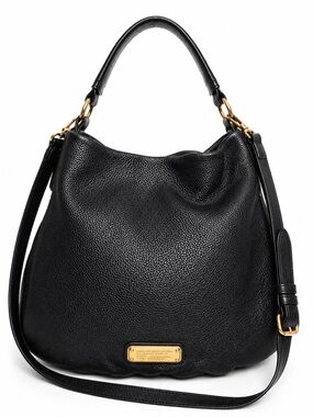 Marc by Marc Jacobs Q Hillier Large Black Pebbled Leather Hobo Bag